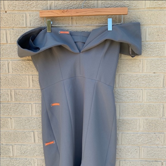 BCBG Blue off shoulder Dress size 6 - Picture 4 of 6